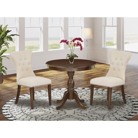 East West Furniture 3 Piece Antique Dining Set - Mahogany AMGA3-MAH-32